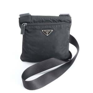 Prada Tessuto Nylon Triangle Logo Shoulder Bag, Crossbody Messenger Black, Men's